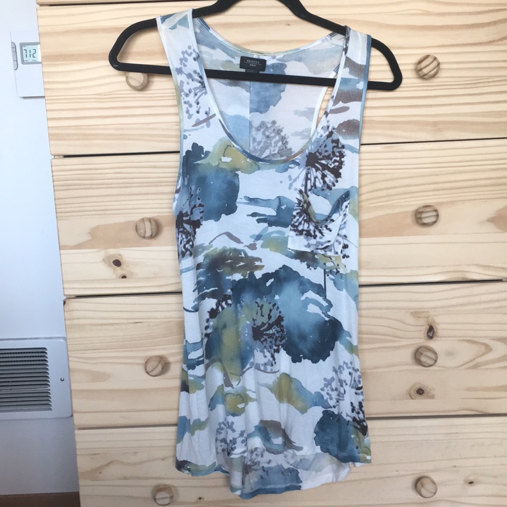 Deletta long sleeve floral tank top